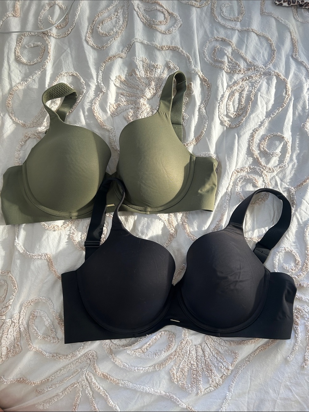Cacique Olive Green and Black T-Shirt Bras 38DDD